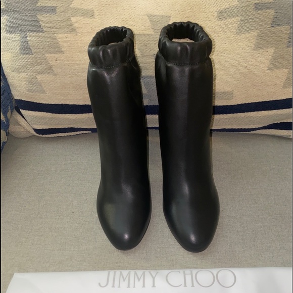 Jimmy Choo marva 85 women Boots booties soft napa leather JC Logo 36 1/2 NWT - Picture 8 of 12